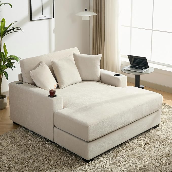 Merax Modern 55" Chaise Lounge - Image 4
