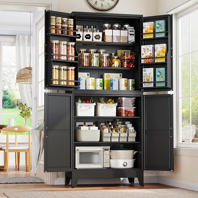 GAIOUS 74.8" Tall Metal Food Cabinet, Storage Cabinets by GAIOUS