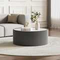 SSLine Round Drum Coffee Table Modern Sintered Stone Top Coffee Table in Grey by SSLine