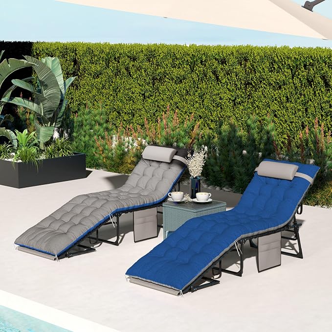 Outsunny Chaise Lounge Chair Outdoor Set of 2, 5-Position Adjustable Outdoor - Image 8