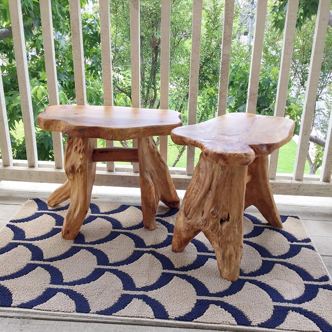 Greenage Cedar Roots Wooden Stool Naturally Shape 10" x 13.5" x 12.2" H Wood - Image 9