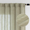 MYSKY HOME Sage Green Sheer Curtains Short Window Treatment Panels Light by MYSKYHOME