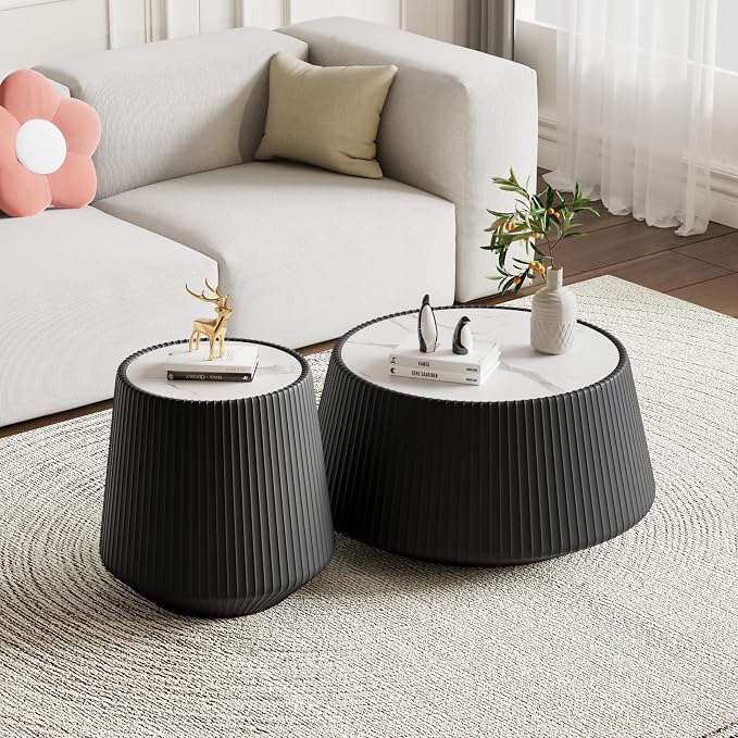 26.77" Marble Coffee Table, Modern Cup Shaped Coffee Table - Image 5