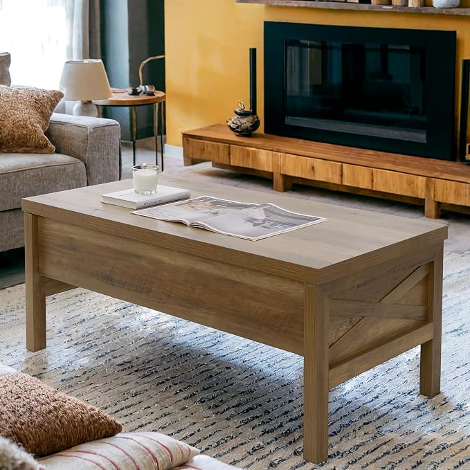 Lift Top Coffee Table with Hidden Compartment, Storage Coffee Table with Lift - Image 4