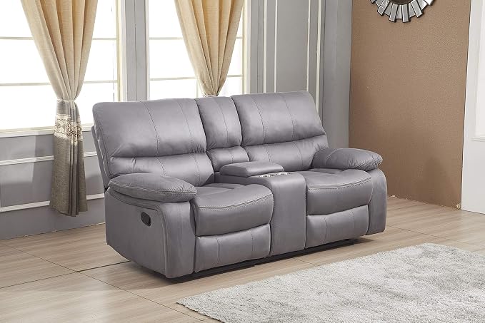 Betsy Furniture Microfiber Reclining Sofa Couch Set Living Room Set 8007 - Image 3