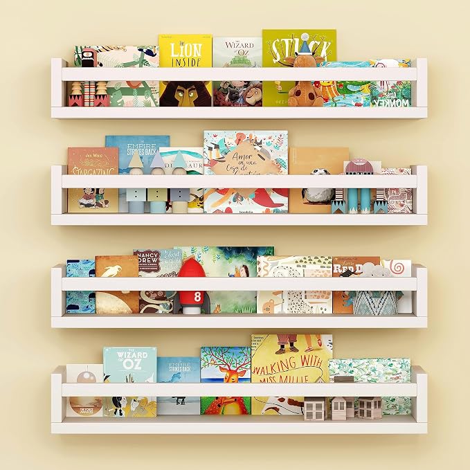 Onlysky Set of 4 Wall-Mounted Kid's Bookshelf by Onlysky