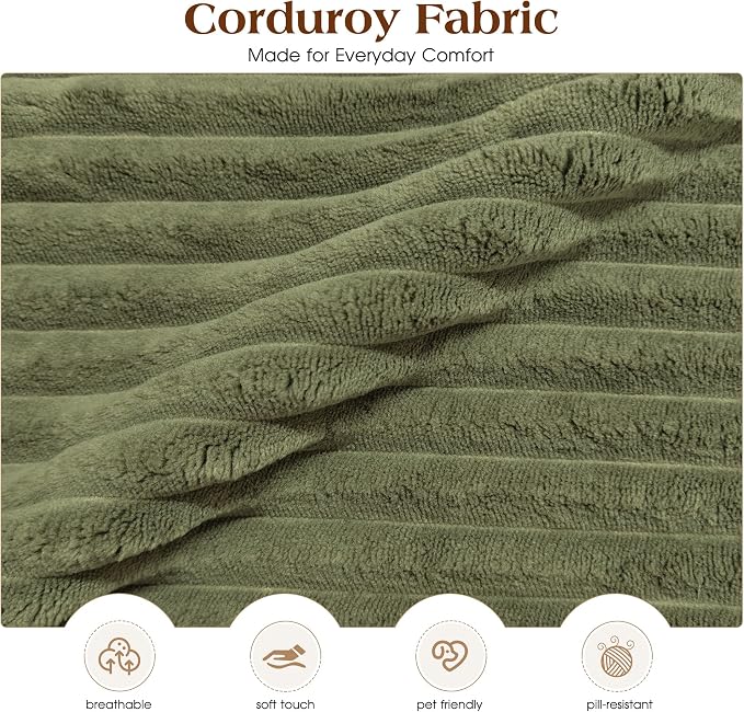 Ihanherry 59-inch Corduroy Convertible Sofa Bed - Image 4