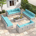 12-Seat Modular Patio Furniture Set – Outdoor Wicker Sectional Sofa by MASIONBACKYARDS