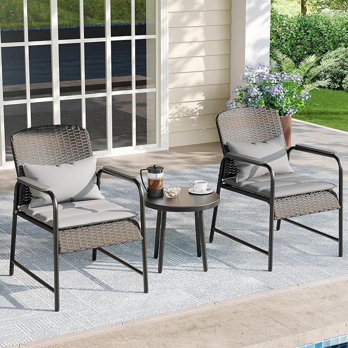 Jing's Villa 3-Piece Outdoor Bistro Set - Image 2