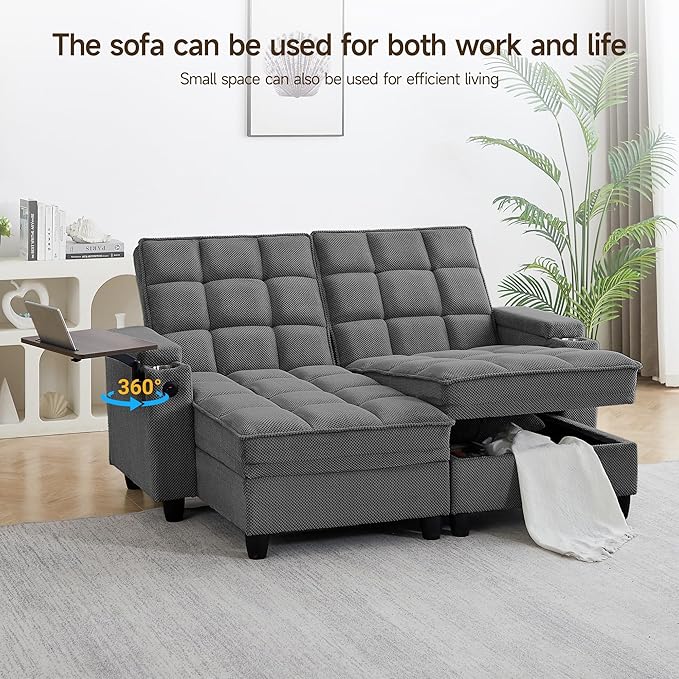 70.9" Chaise Lounge Chair Indoor, Oversized Boucle Upholstered Sofa Bed - Image 6