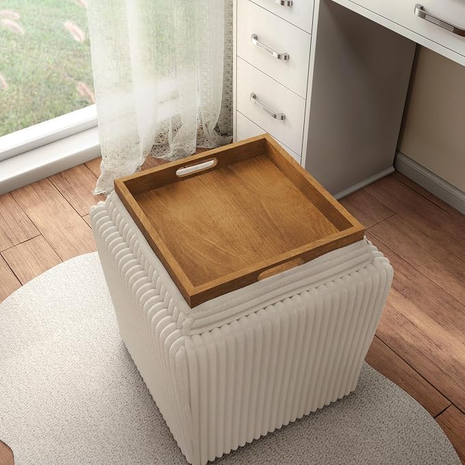 Furniture of America Lennox Modern Chenille 17-inch Square Storage Ottoman - Image 12