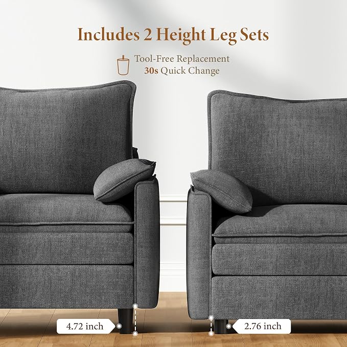 Vesgantti 74" Loveseat Sofa for Living Room, Comfy Cloud Couch Deep Seat - Image 3