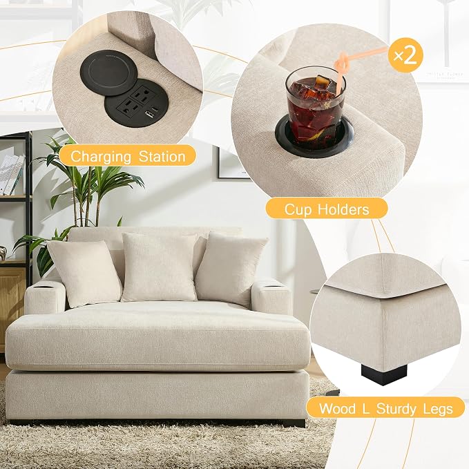 Merax Modern 55" Chaise Lounge - Image 5