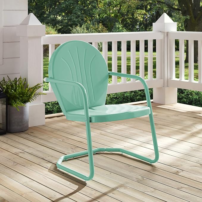 Crosley Furniture Griffith Outdoor Chair, Retro Metal Patio Chairs - Image 19