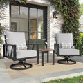 Outdoor Patio Swivel Rocking Chairs Set, Front Porch Furniture by COMLAXFIELD