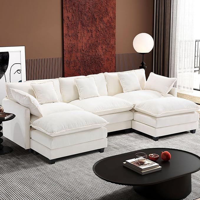 Ihanherry 111.4" U Shaped Cloud Couch Modern Modular Sectional Sofa by iHanHerry