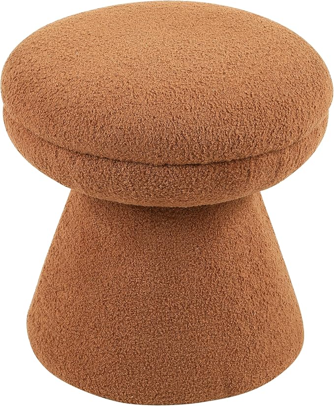 Furniture of America Rami Modern 18-inch Mushroom-Shape Upholstered Ottoman - Image 3