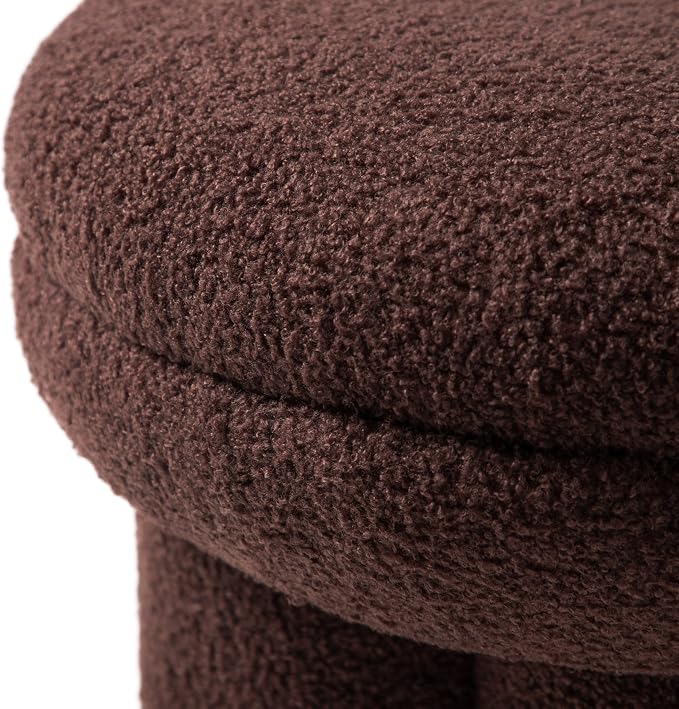 Furniture of America Rami Modern 17.5-inch Mushroom-Shape Upholstered Ottoman - Image 6