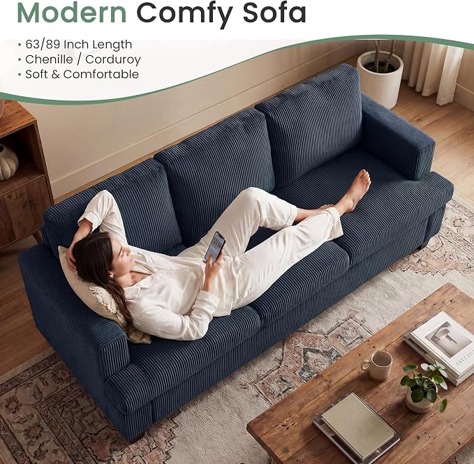 YOUDENOVA Sofa Couch, 3 Piece Set Comfy Sofa, 2 Loveseat & 3 Seater Sofa - Image 6