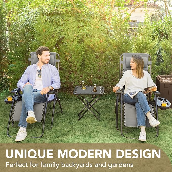 Devoko Patio Zero Gravity Chair Outdoor Folding Adjustable Reclining Chairs - Image 4