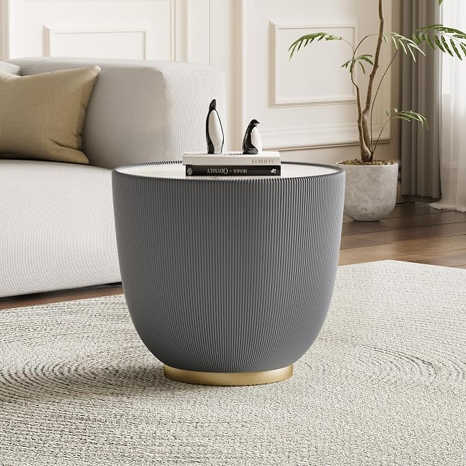SSLine Bowl-Shape Small Coffee Table Modern Sintered Stone Top Coffee Table in - Image 3