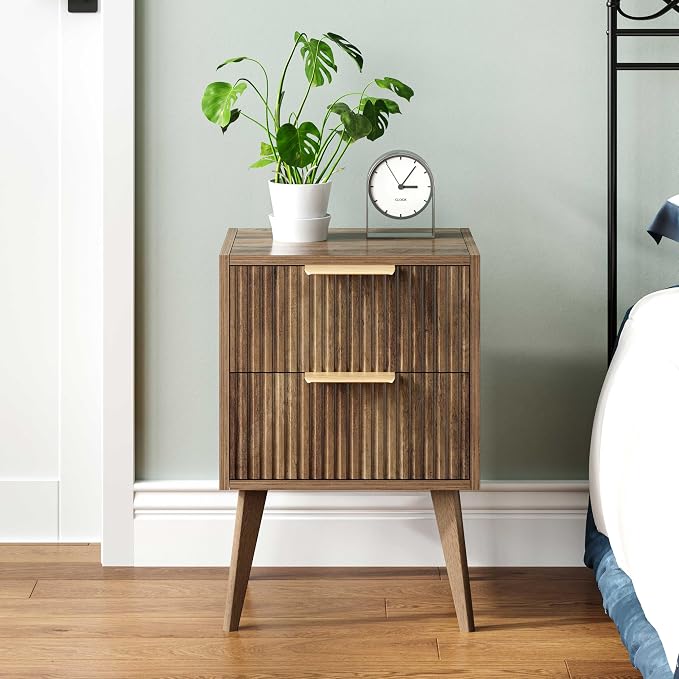 YAUKOMEL Mid Century Modern Nightstand, Small Bedside Table - Image 2