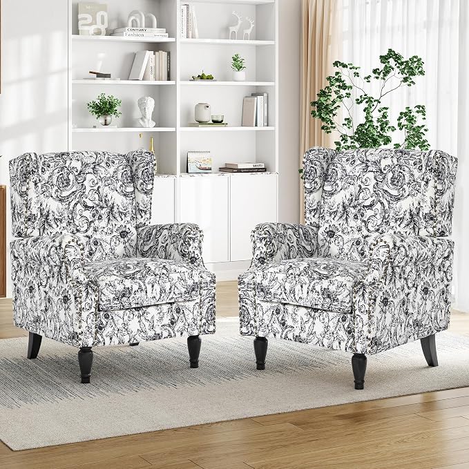 Pia Ricco High Back Floral Accent Chair - Image 5