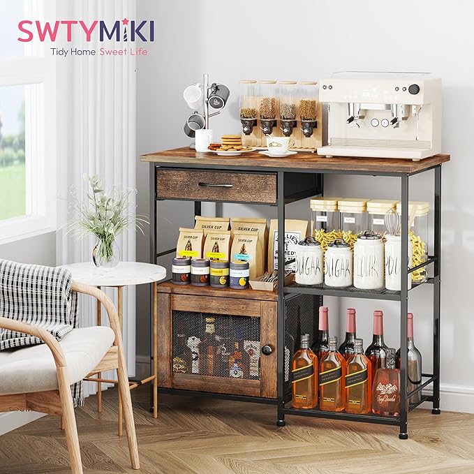 SWTYMIKI 33.31''x14.25'' Coffee Bar Cabinet - Image 3