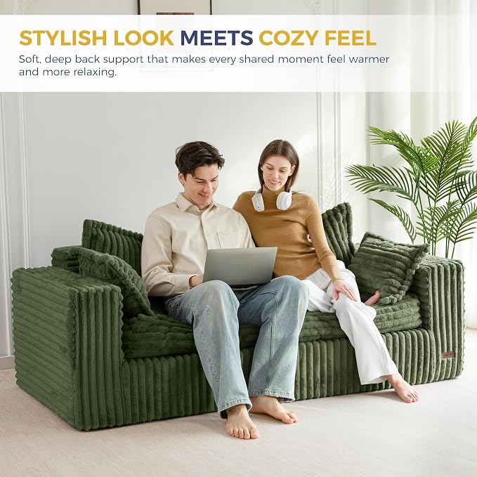 MAXYOYO 76" Sofa Couch, Loveseat Boneless Couch in a Box, Upholstered Small - Image 3