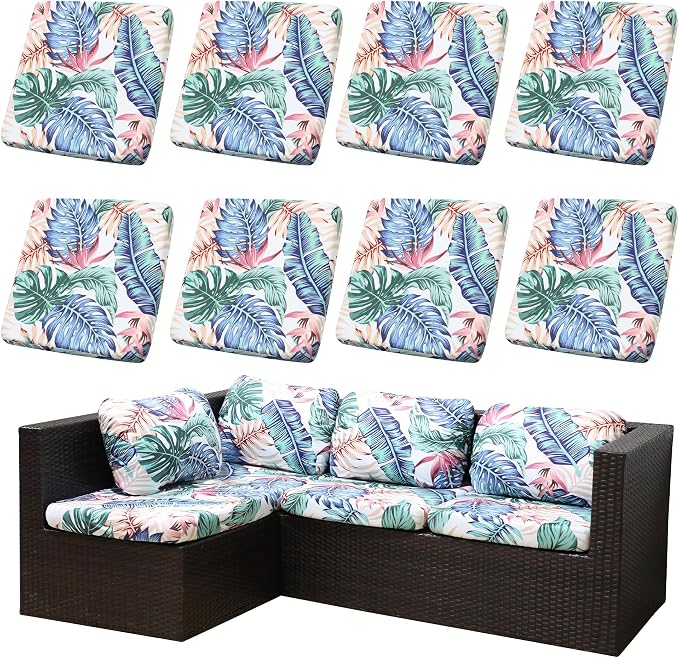 Outdoor Cushion Covers Set, Replacement by SUKAIKEQA