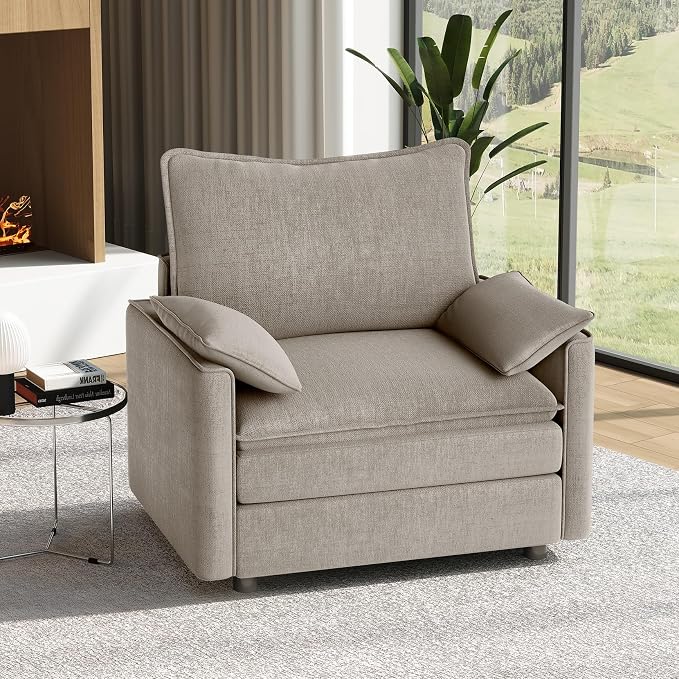 Vesgantti 40" Single Seat Sofa, Comfy Cloud Couch Deep Seat Upholstered Couch by Vesgantti