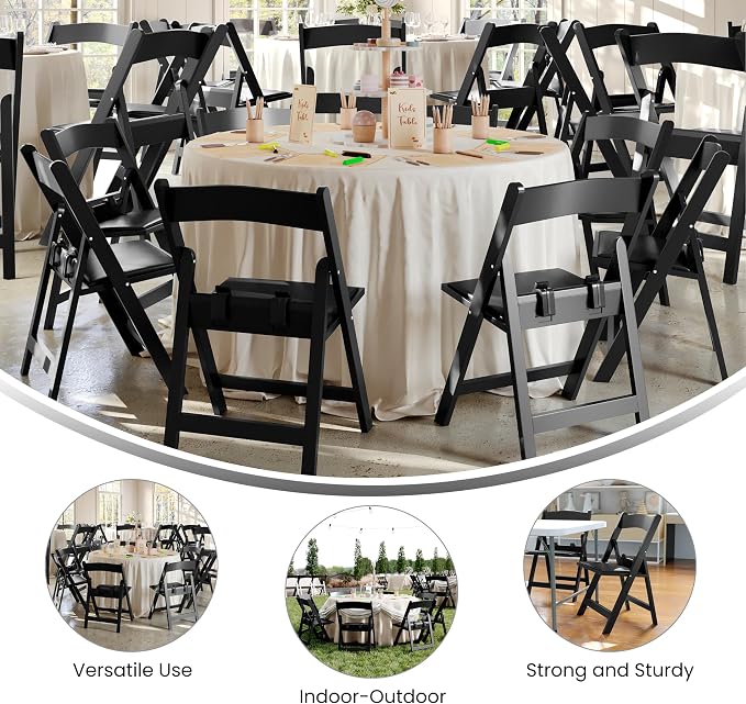Flash Furniture Hercules Set of 10 Kids Black Resin Folding Chair - Image 6