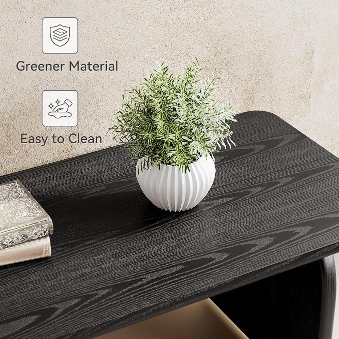 LITTLE TREE Farmhouse Coffee Table, 47 Inches Wooden Center Tables - Image 5