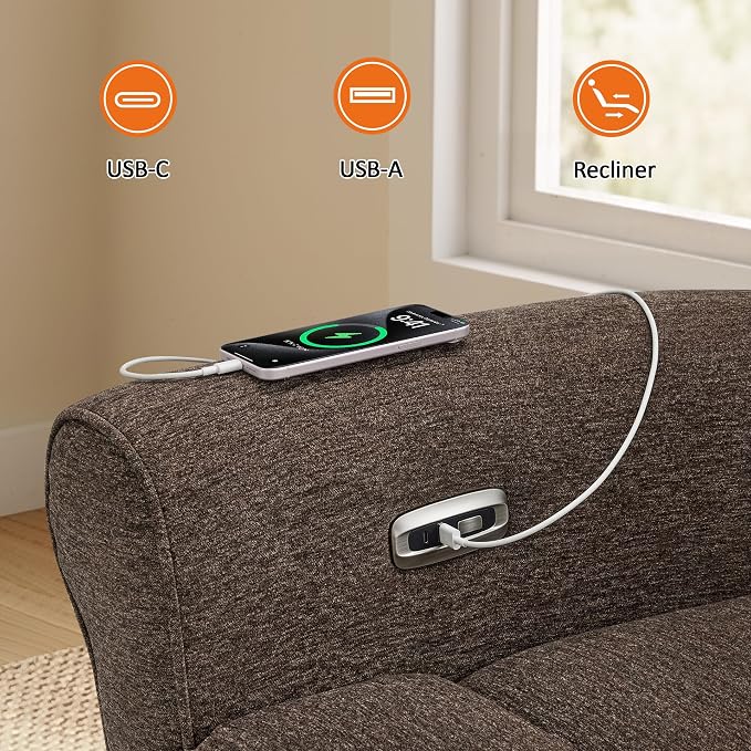 MCombo 78.3" Wall Hugger Power Loveseat Recliner Sofa - Image 8