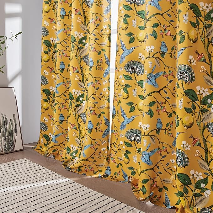 Topfinel Mustard Yellow Curtains, Aesthetic Unique Rustic Thermal Insulated - Image 8