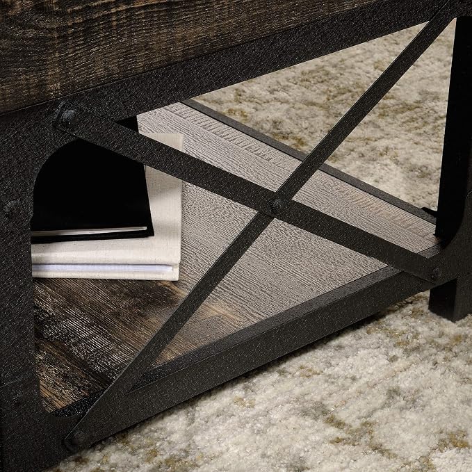 Sauder Steel River Rustic Industrial Style Lift Top Coffee Table, Coated Metal - Image 9