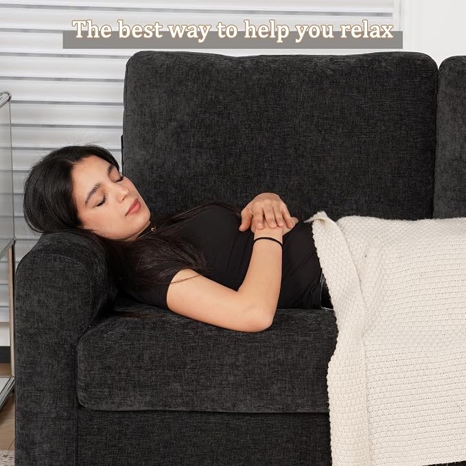 EASE MOOSE 70.6" Modern Deep Seat Loveseat Couch, Soft Chenille Sofa - Image 5