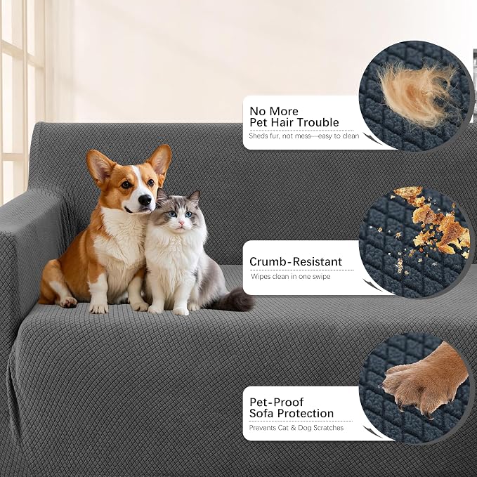 Arfntevss Stretch Sectional Couch Covers L Shaped Corner Sectional Sofa Cover - Image 3