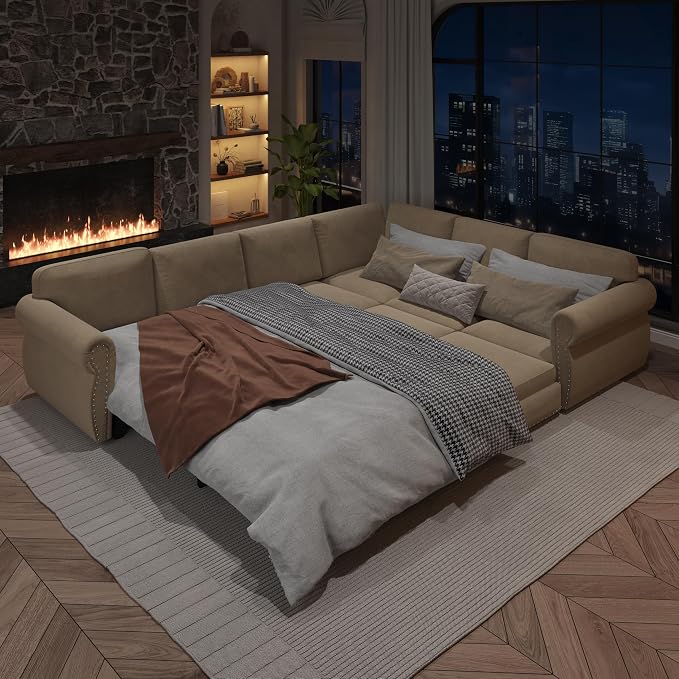 118" L-Shaped Sleeper Couch Bed - Image 6