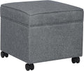 Adeco 17.5" Square Fabric Ottoman by Adeco