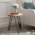 Greenage Cedar Roots Live Edge Side Table 12" x 13.5" x 17.4" Height Natural by Organicwooddesignsexudingvitality