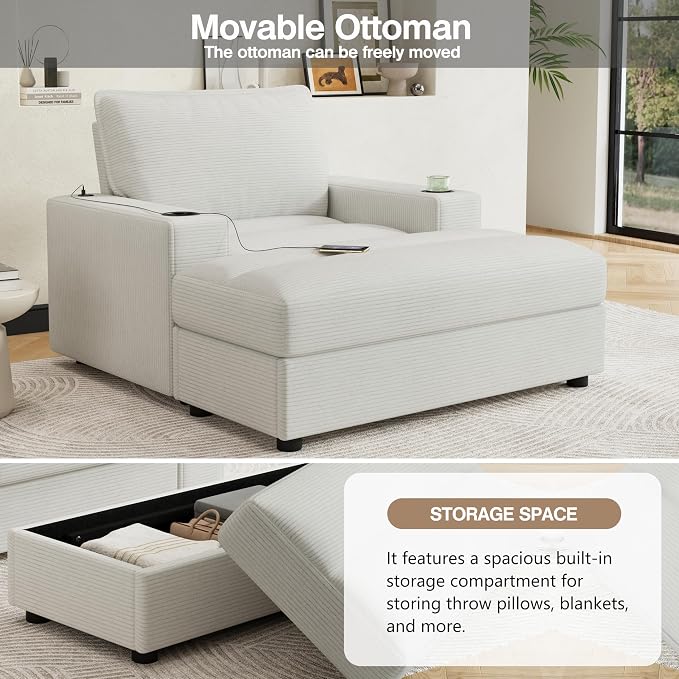 Merax 42.8" Oversized Chaise Lounge Chair - Image 7