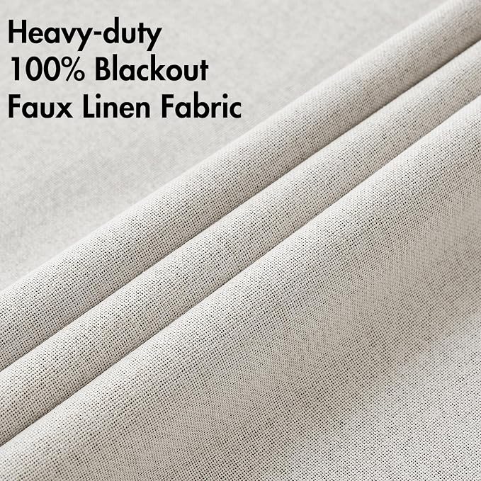 MIULEE 90 Inches Linen Textured Curtains - Image 5