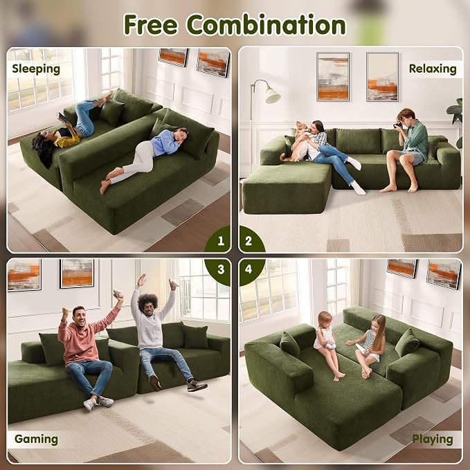 ovios 104" Cloud Boneless Couch - Image 6