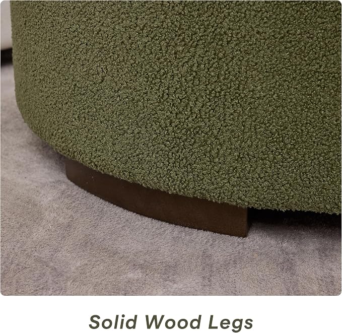 29.5 Inch Round Storage Ottoman Coffee Table, Modern Circle Coffee Table - Image 5