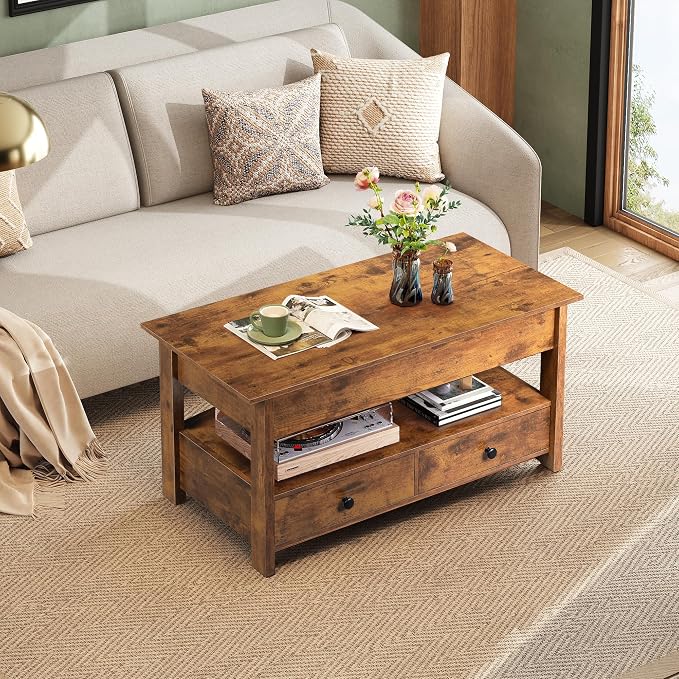 WLIVE Coffee Table, Lift Top Coffee Table - Image 8