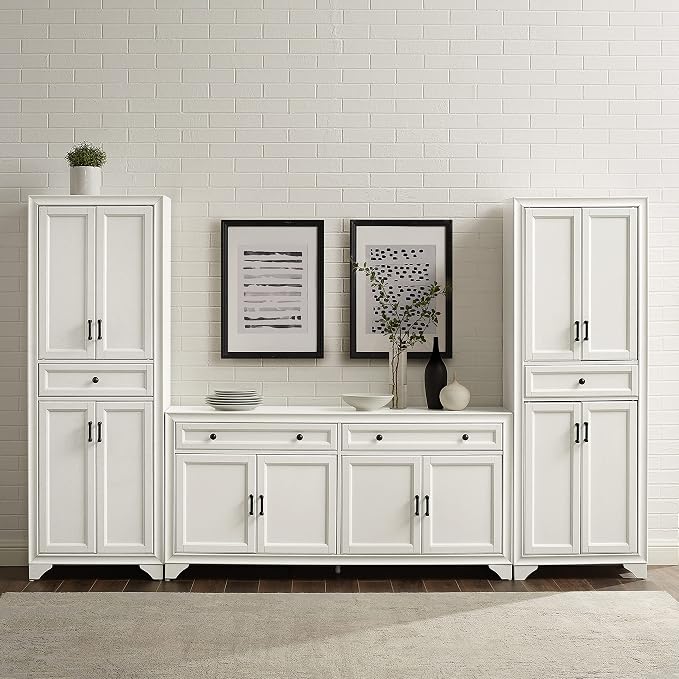 Crosley Furniture Tara 3-Piece Modern Farmhouse Sideboard Buffet Cabinet and - Image 8