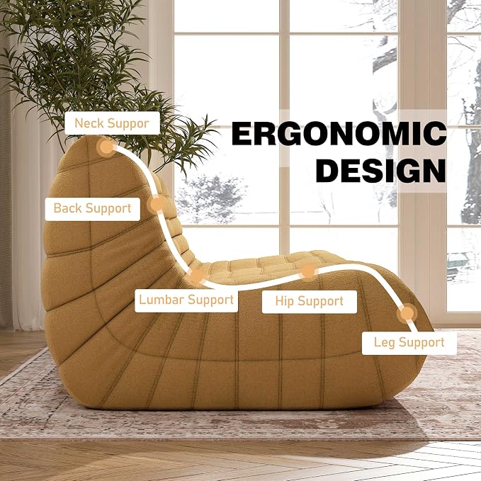 YVDNHP Big Bean Bag Chairs for Adults, 3 Seater Large Bean Bag Chair Sofa - Image 5