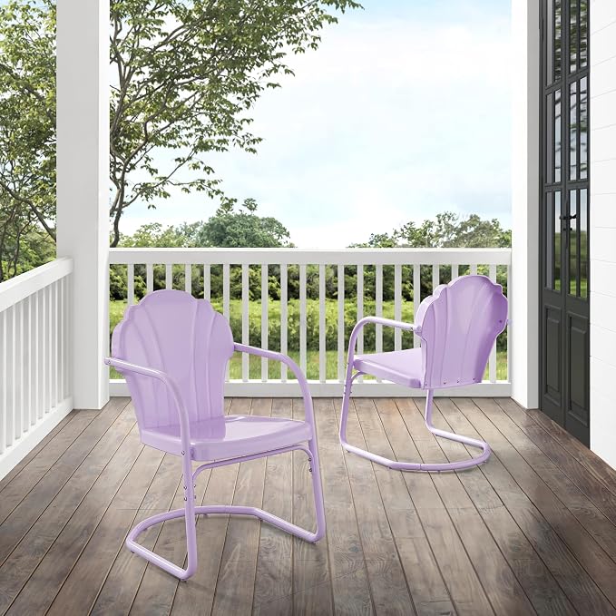 Crosley Furniture Tulip 2-Piece Outdoor Chair Set, Vintage Retro Metal Patio - Image 2