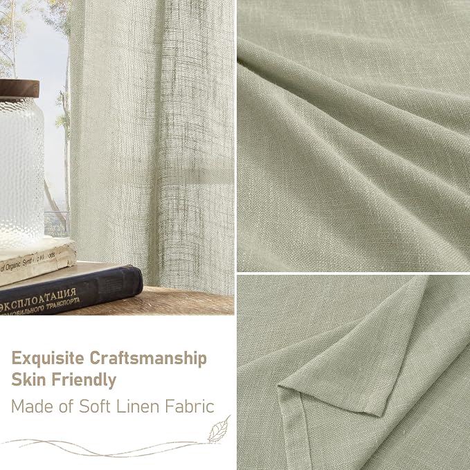 LAMIT 45 Inch Length Linen Curtains - Image 7